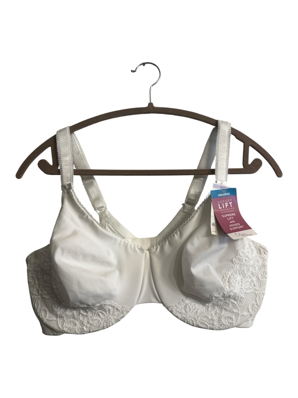 Olga Cream Full Coverage Lace-Trim Support Bra